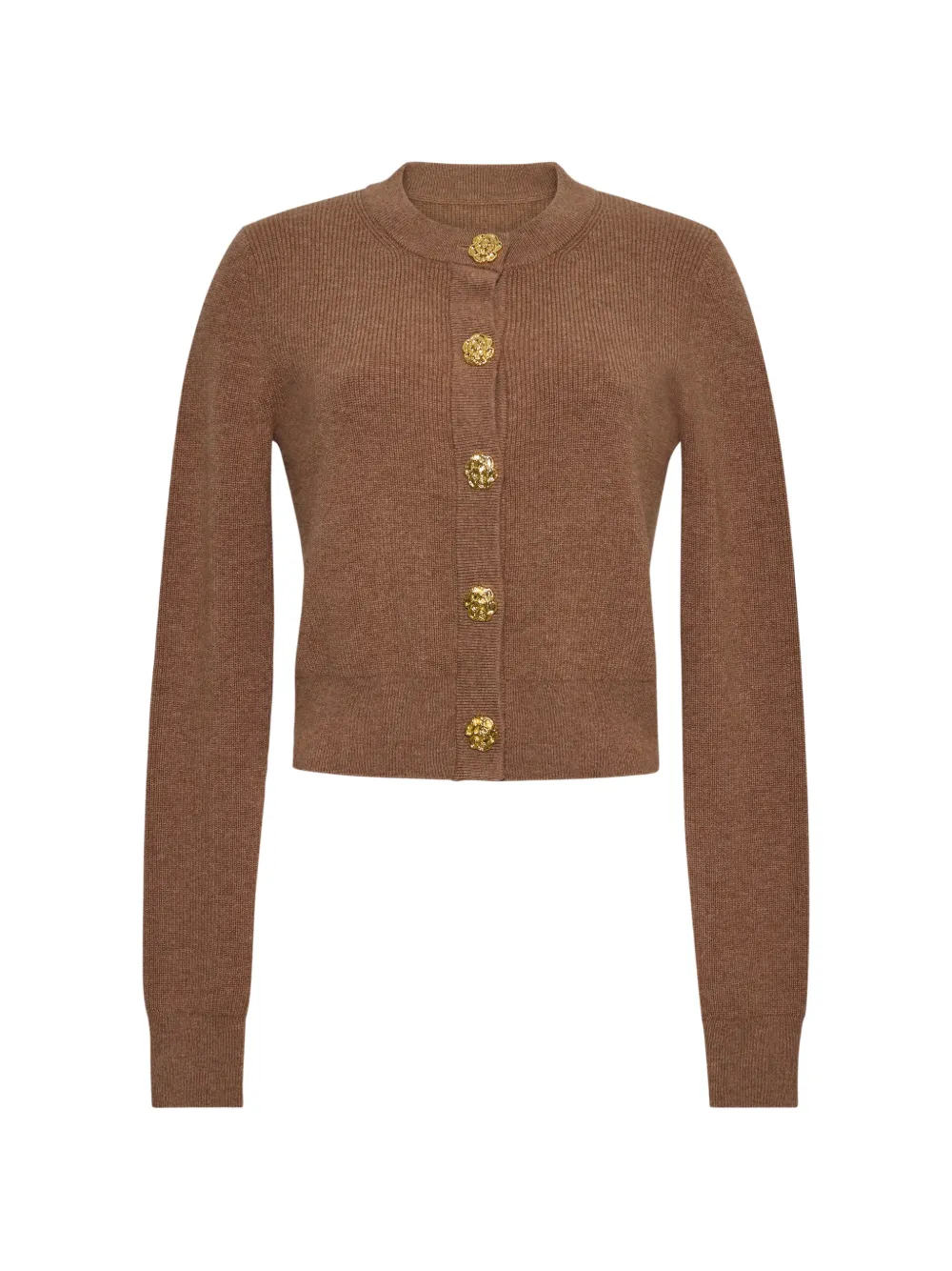 Cara Cara Ellery Floral-button Cardigan In Brown
