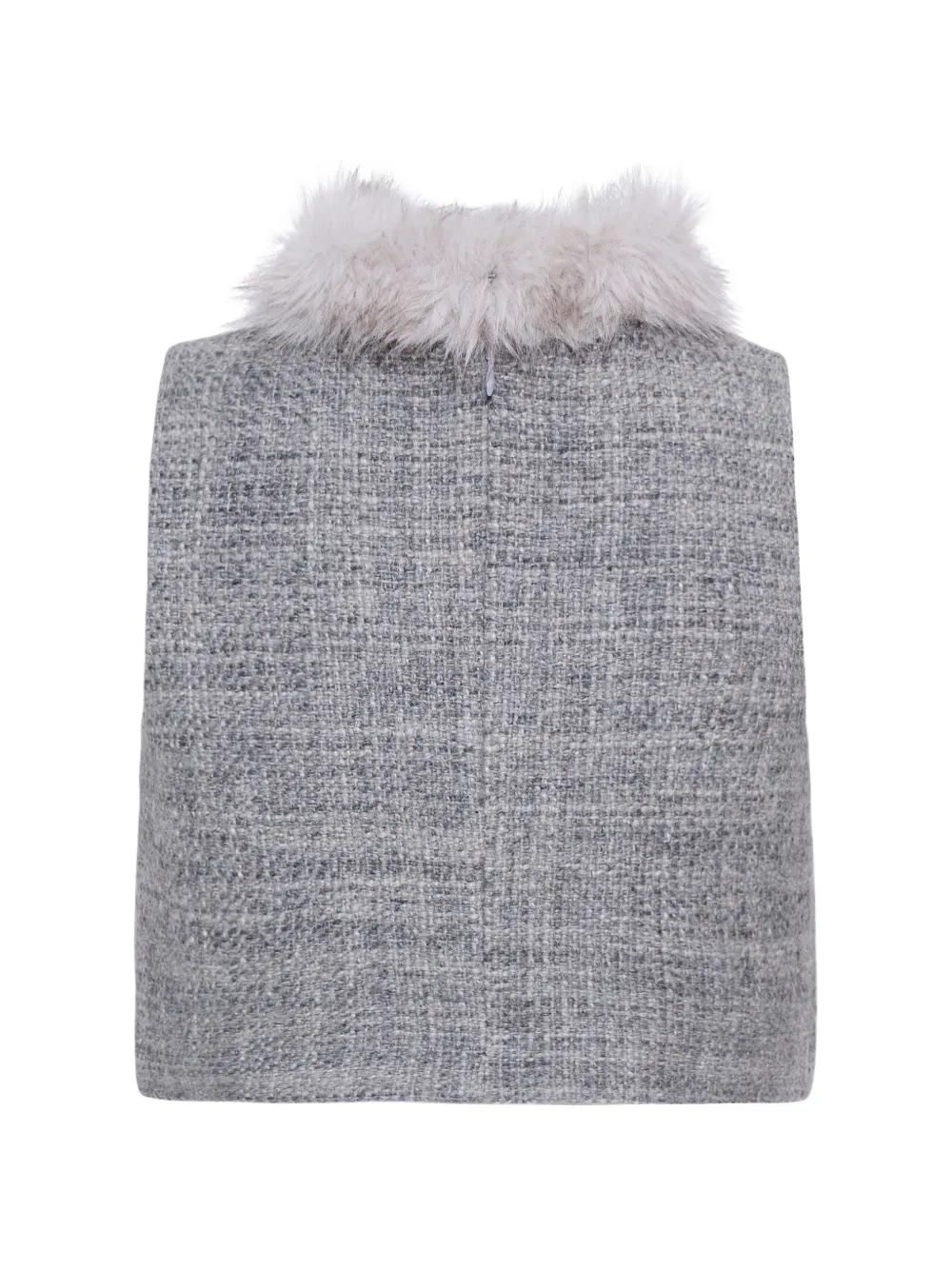 Cara Gina faux-fur-trim top Grijs