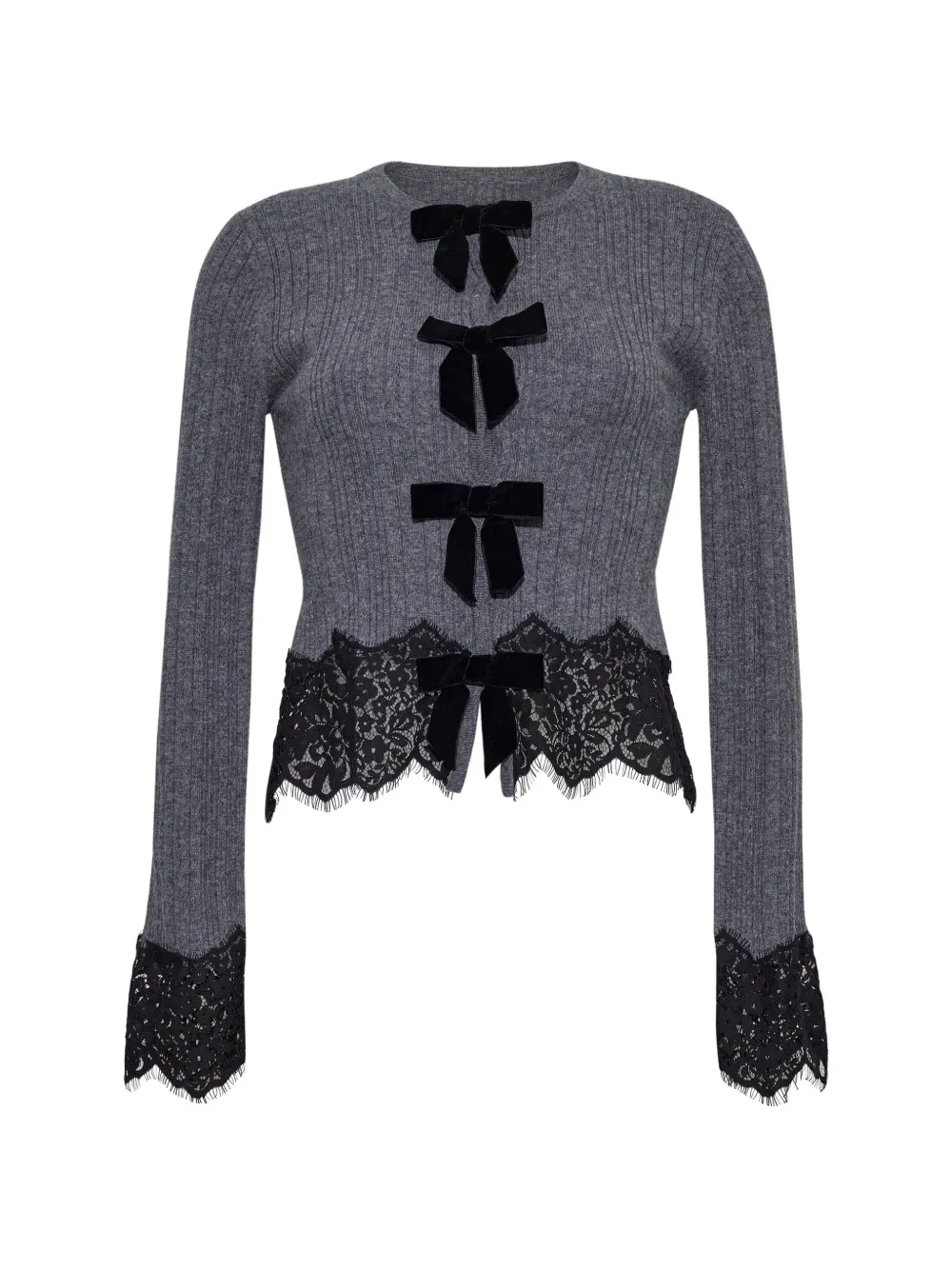 Cara Cara Veda Lace-trimmed Cardigan In Grey