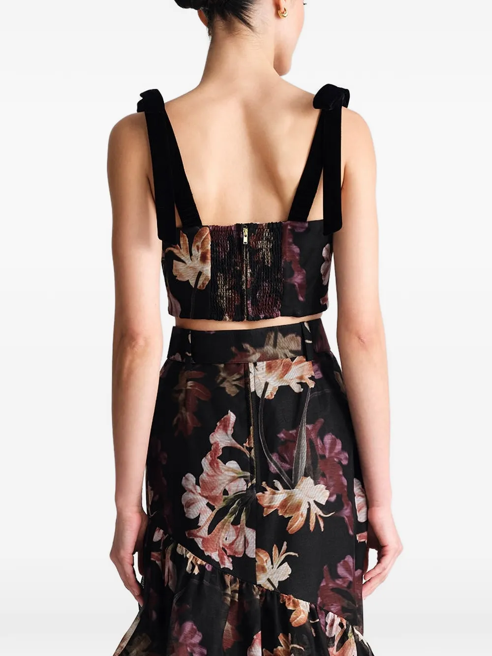 Cara Tira floral-print top Zwart
