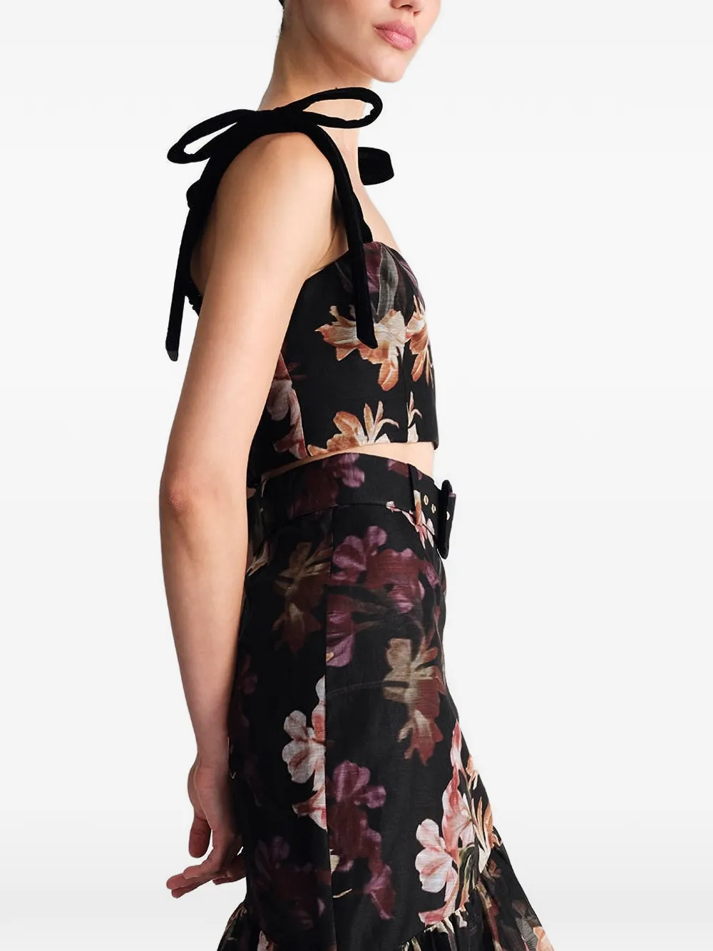 Cara Tira floral-print top Zwart