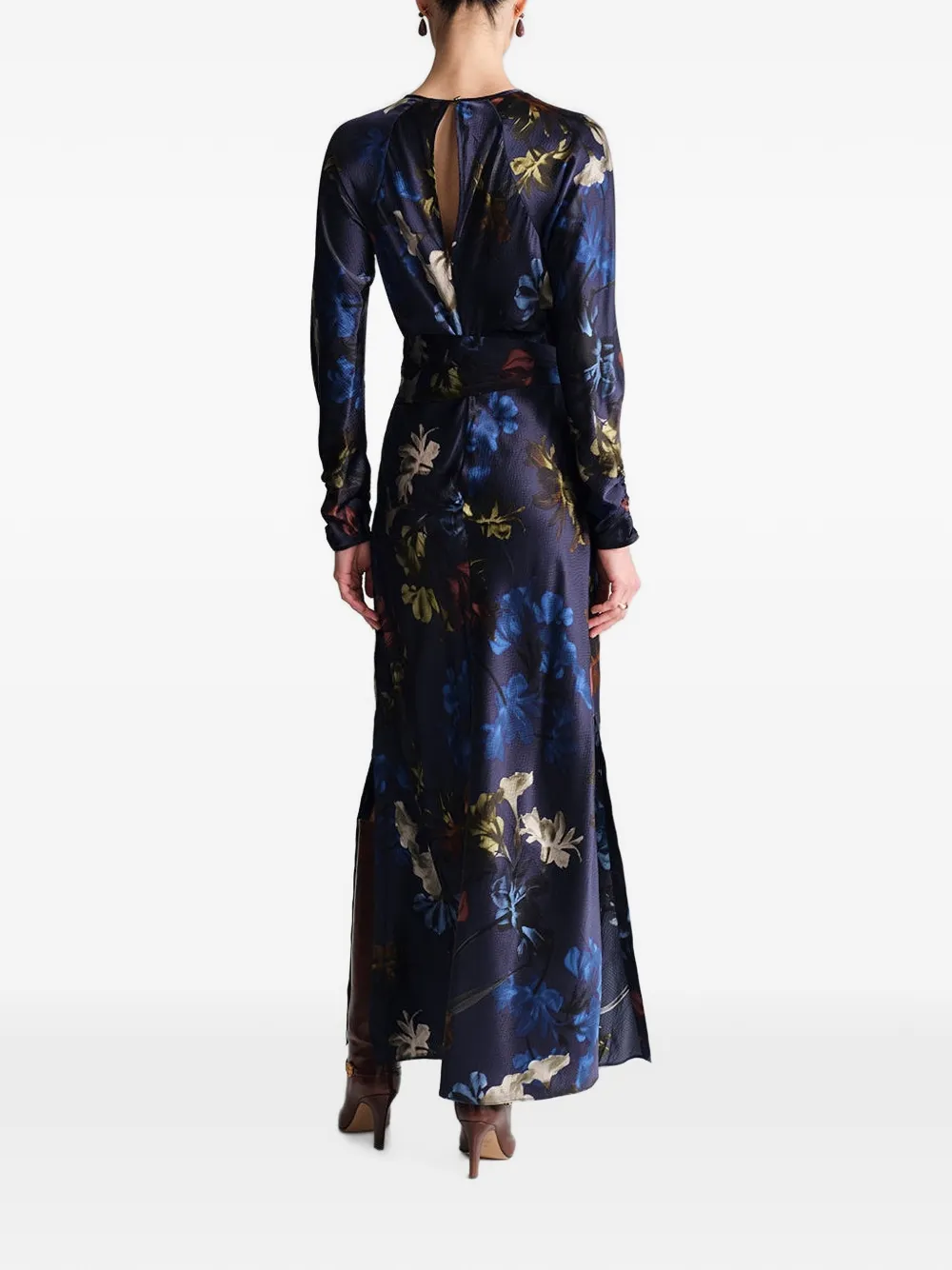 Cara Montgomery maxi-jurk met bloemenprint Blauw
