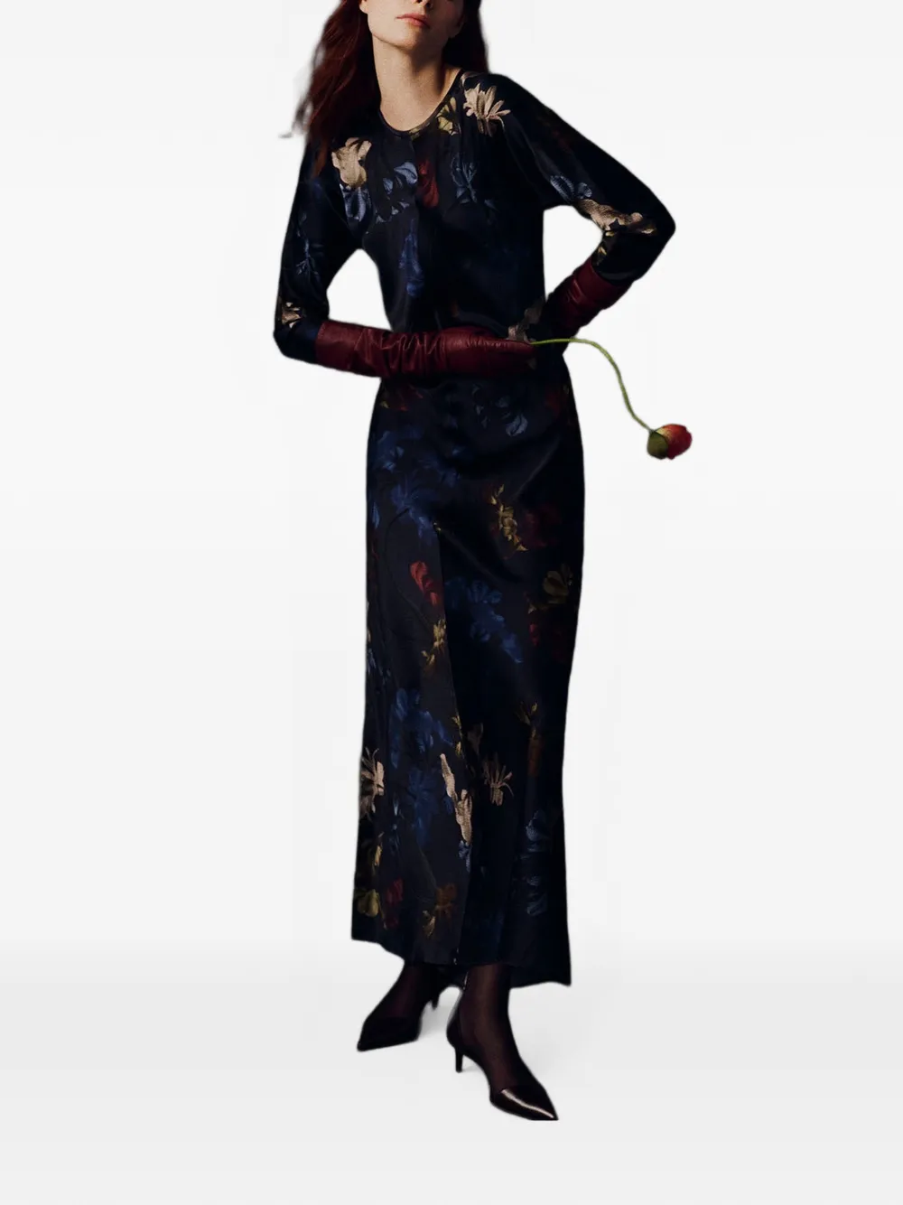 Cara Montgomery maxi-jurk met bloemenprint Blauw