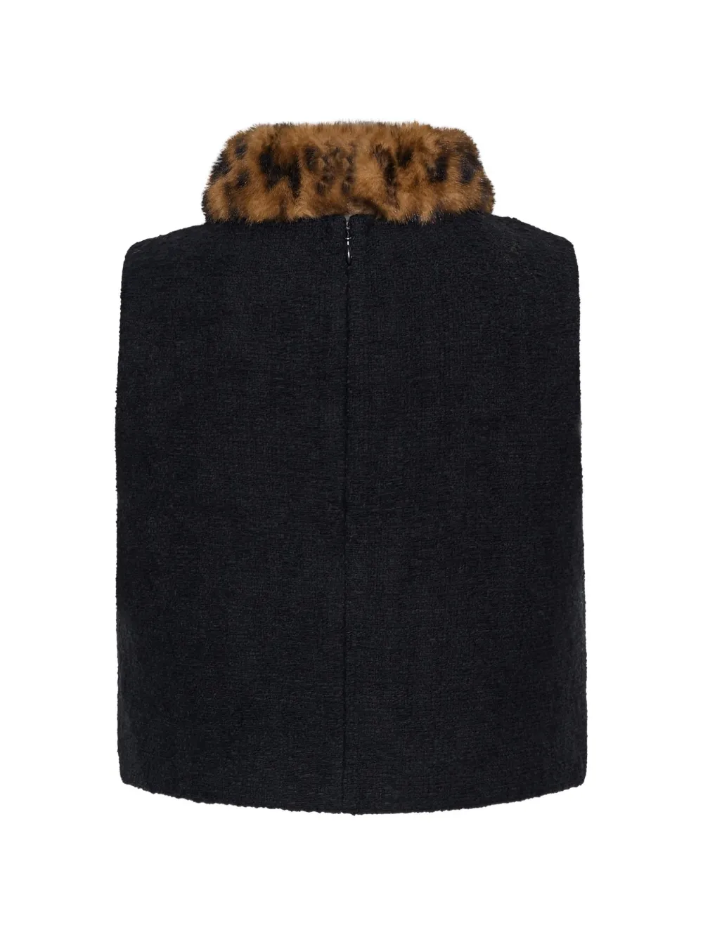 Cara Gina faux-fur-collar top Zwart