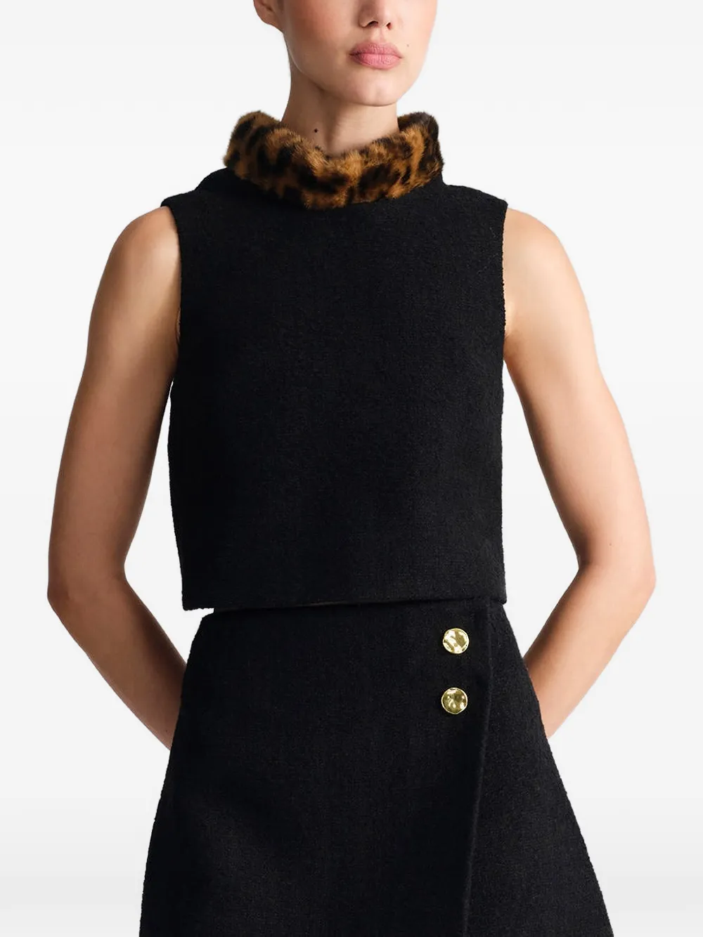 Cara Cara Gina faux-fur-collar top