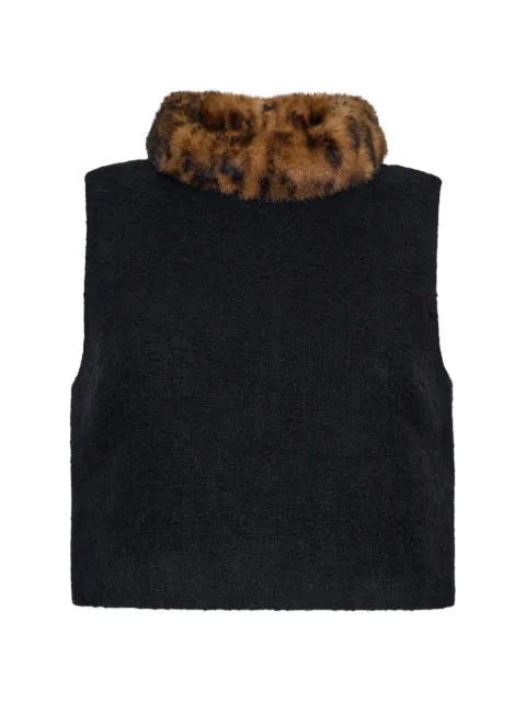 Cara Cara top Gina con cuello de pelo artificial