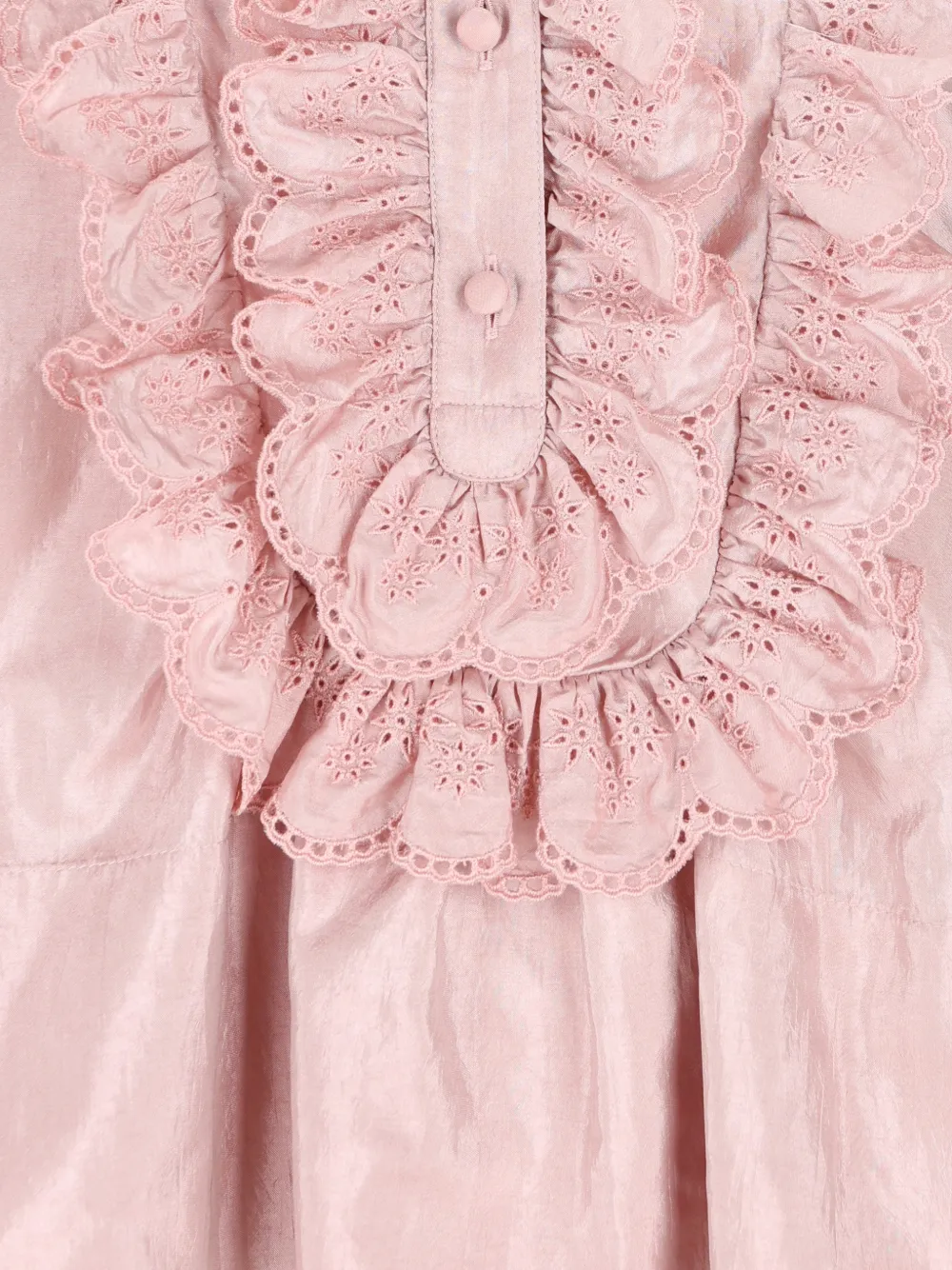 Chloé Top met geborduurd detail en ruches Roze
