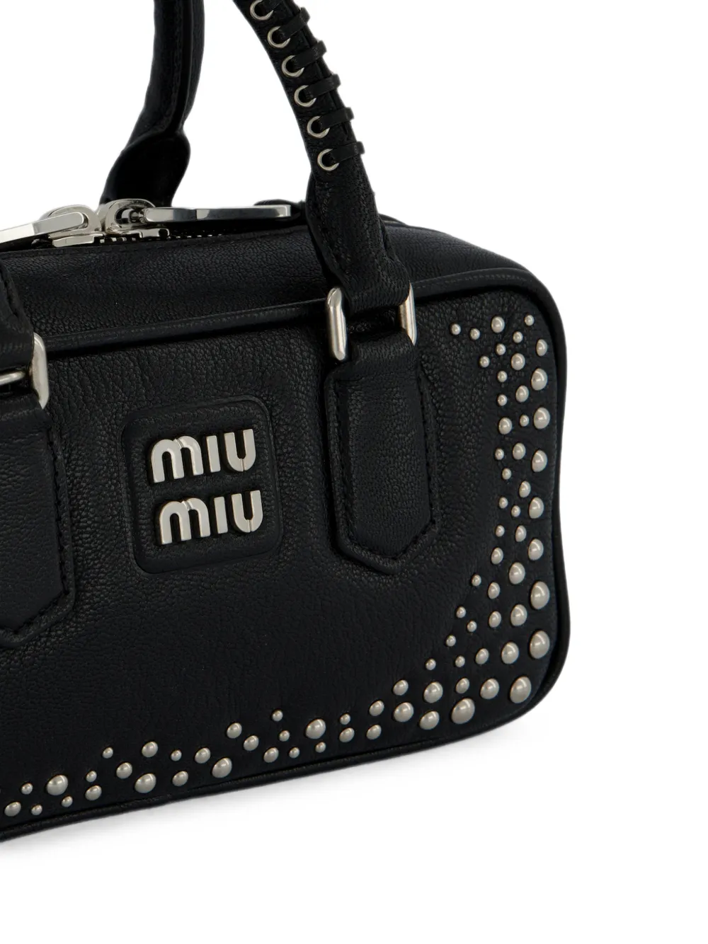 Miu Arcadie leren tas met studs Zwart