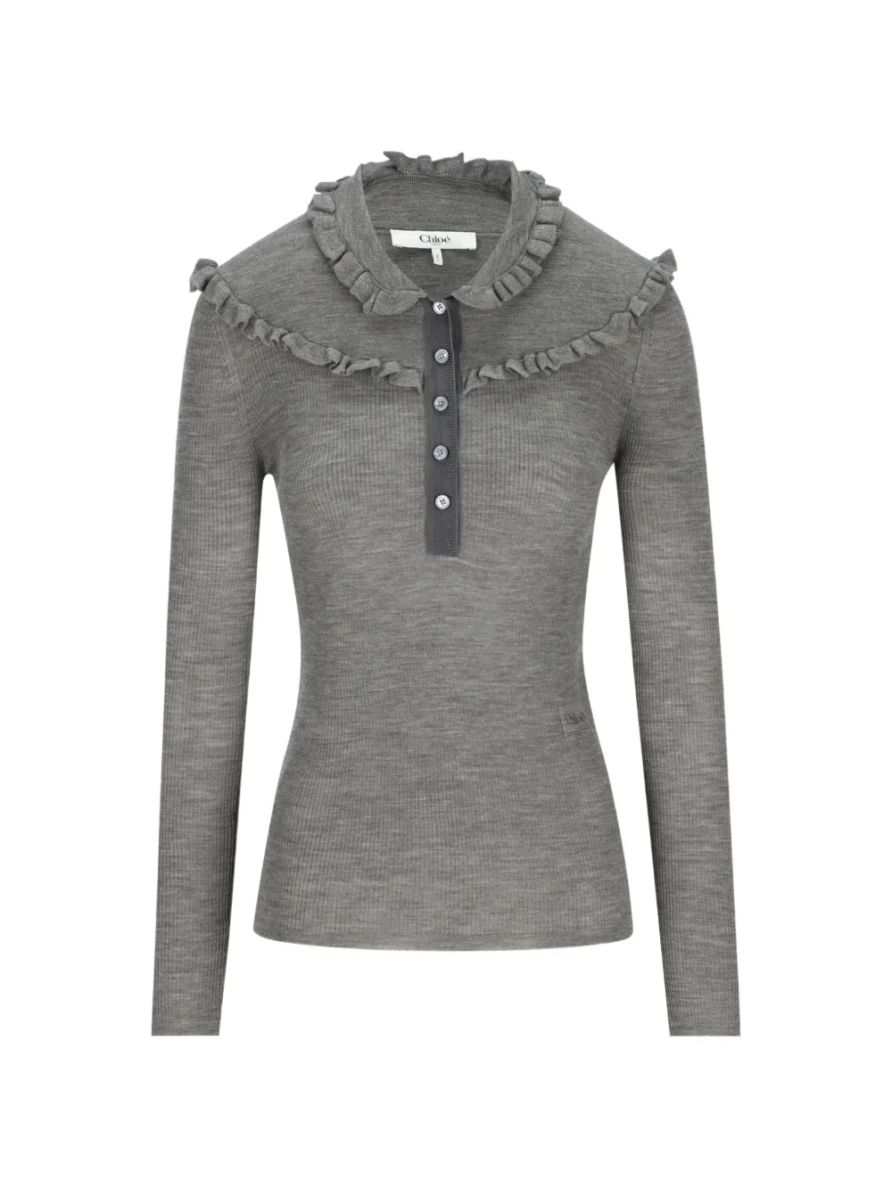Chloé ruffled Henley top