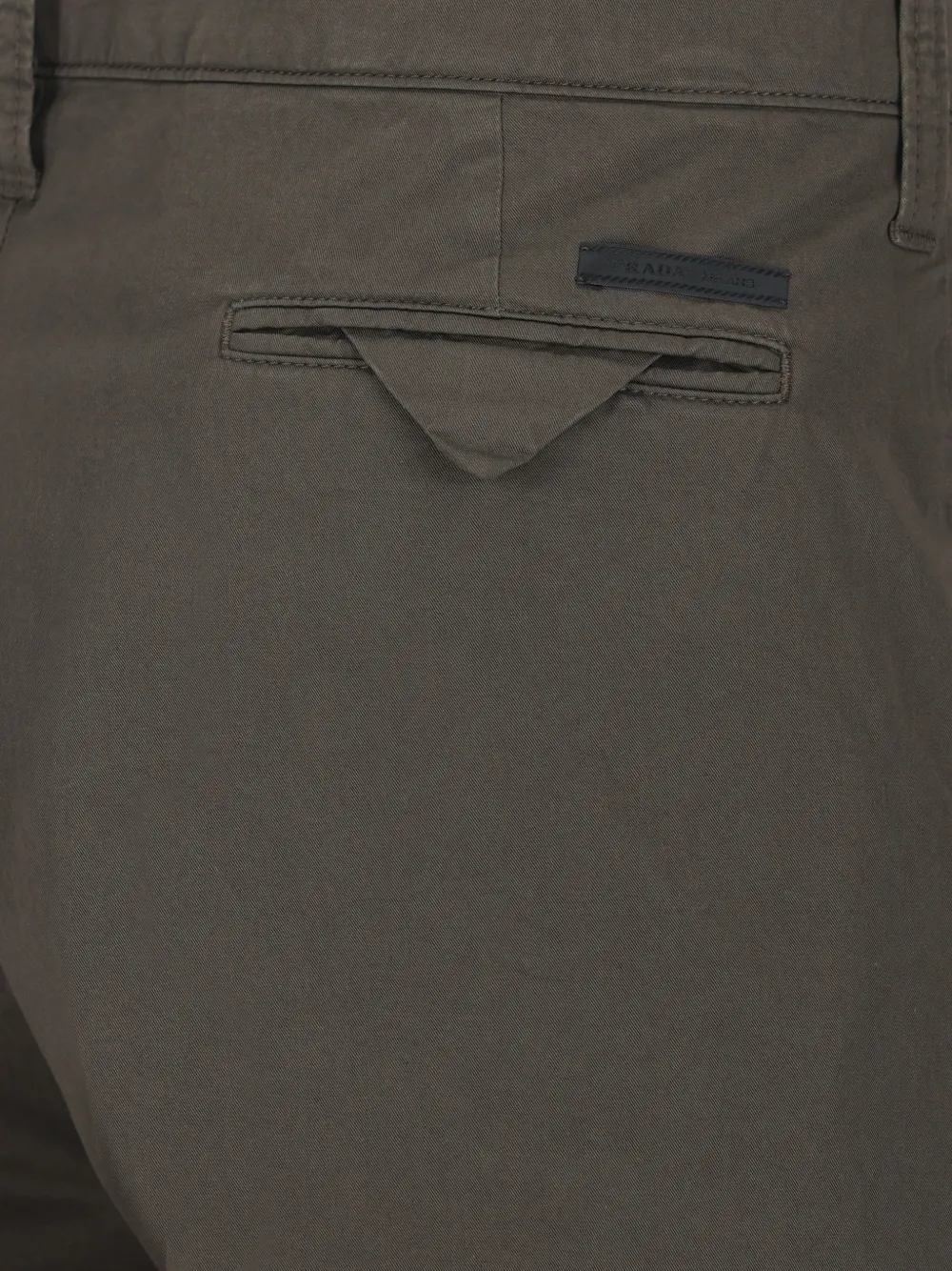 Prada garment-dyed cotton pants Groen