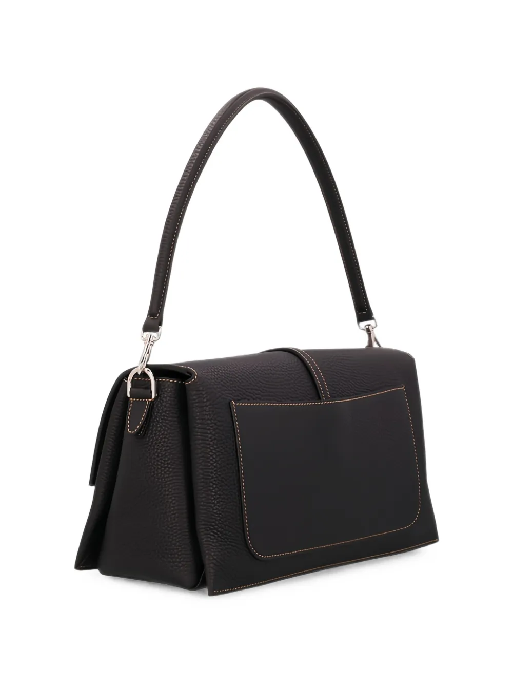 Tod's Small T Timeless Pebbled-leather Shoulder Bag in Black, view 2