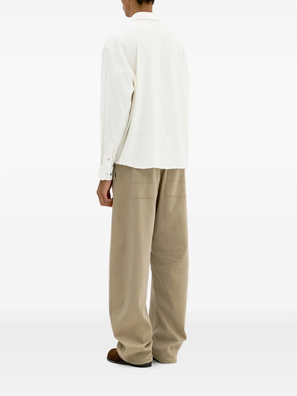 COOR Gewelfde broek met reliëf Beige