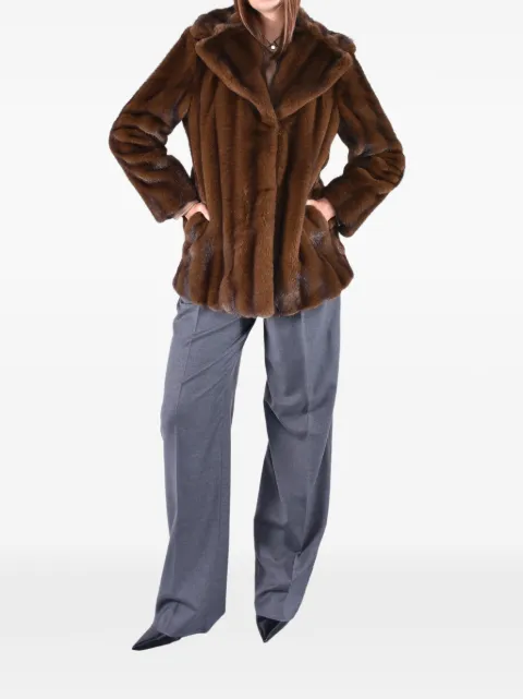 Max Mara faux-fur wide-lapel jacket