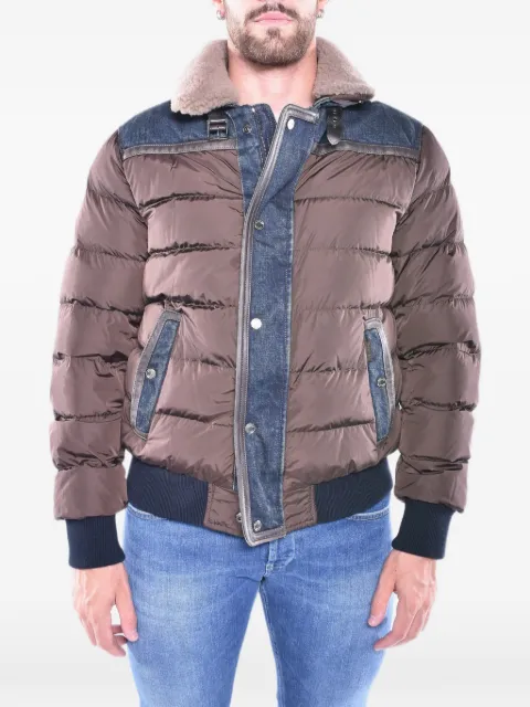 Moorer Viani quilted denim-panel jacket