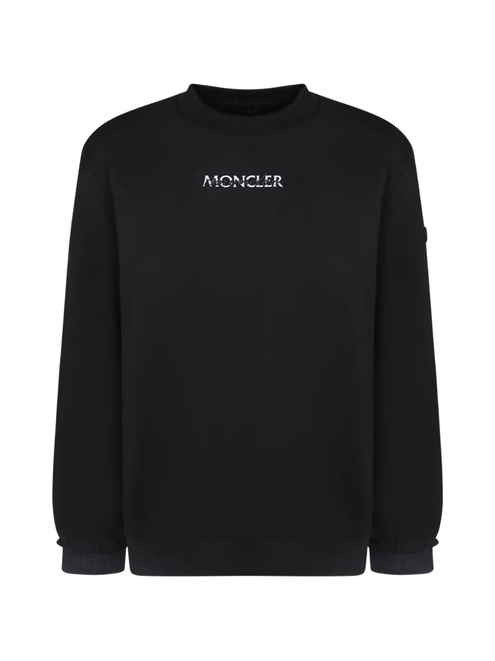 Moncler cotton fleece logo sweatshirt Zwart