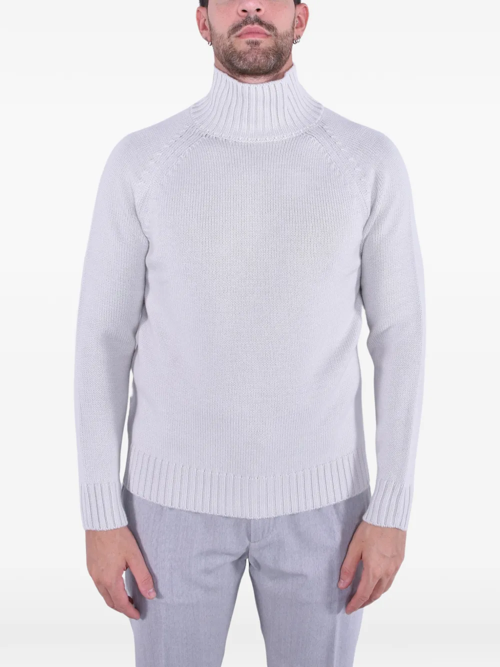 Eleventy ribbed-knit raglan-sleeve sweater - Bianco
