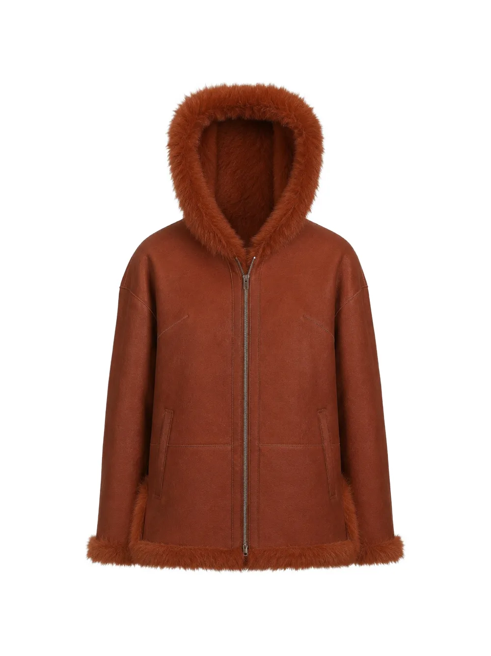 La-Rose Bomber in shearling reversibile - Marrone