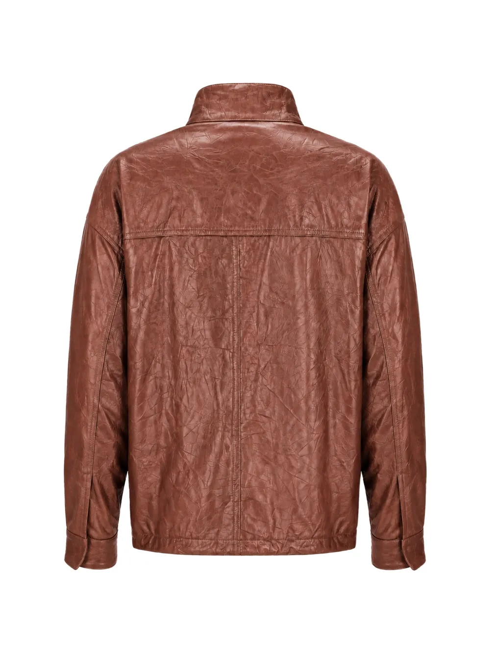 La-Rose crinkled-finish leather jacket Bruin