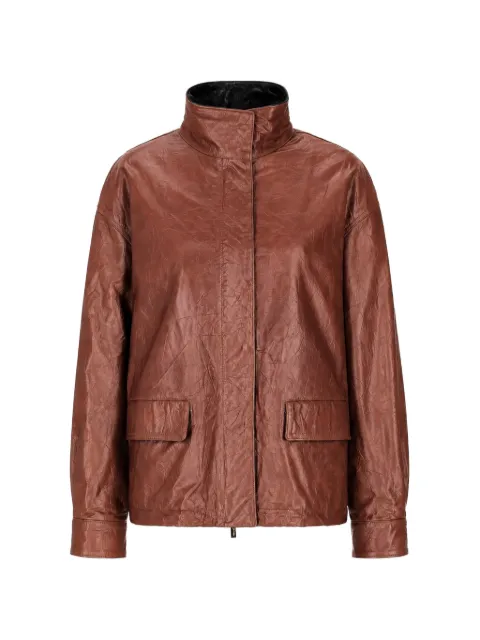 La-Rose crinkled-finish leather jacket