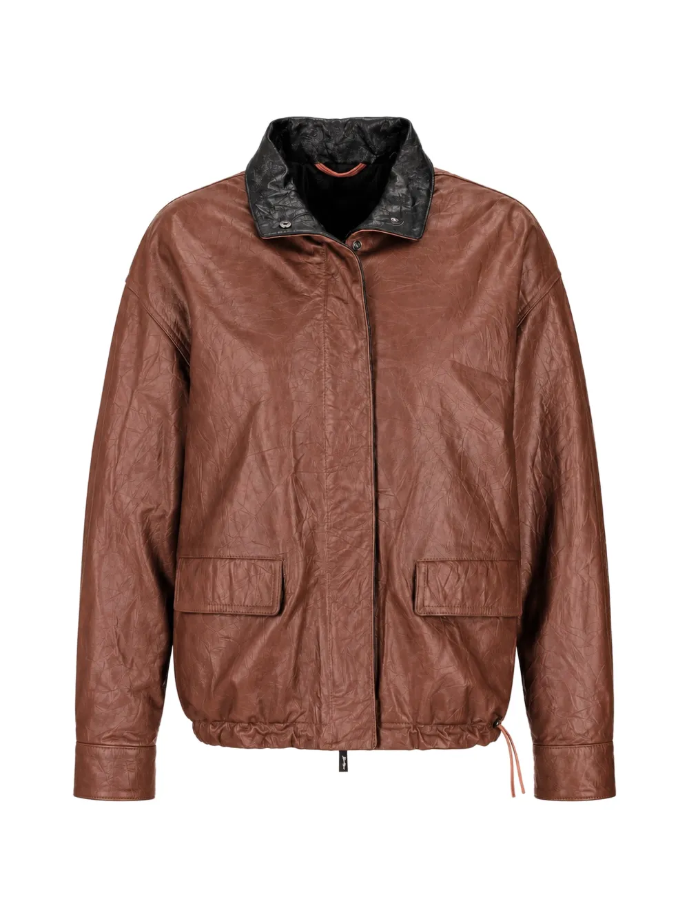 La-Rose crinkled-finish leather jacket Bruin