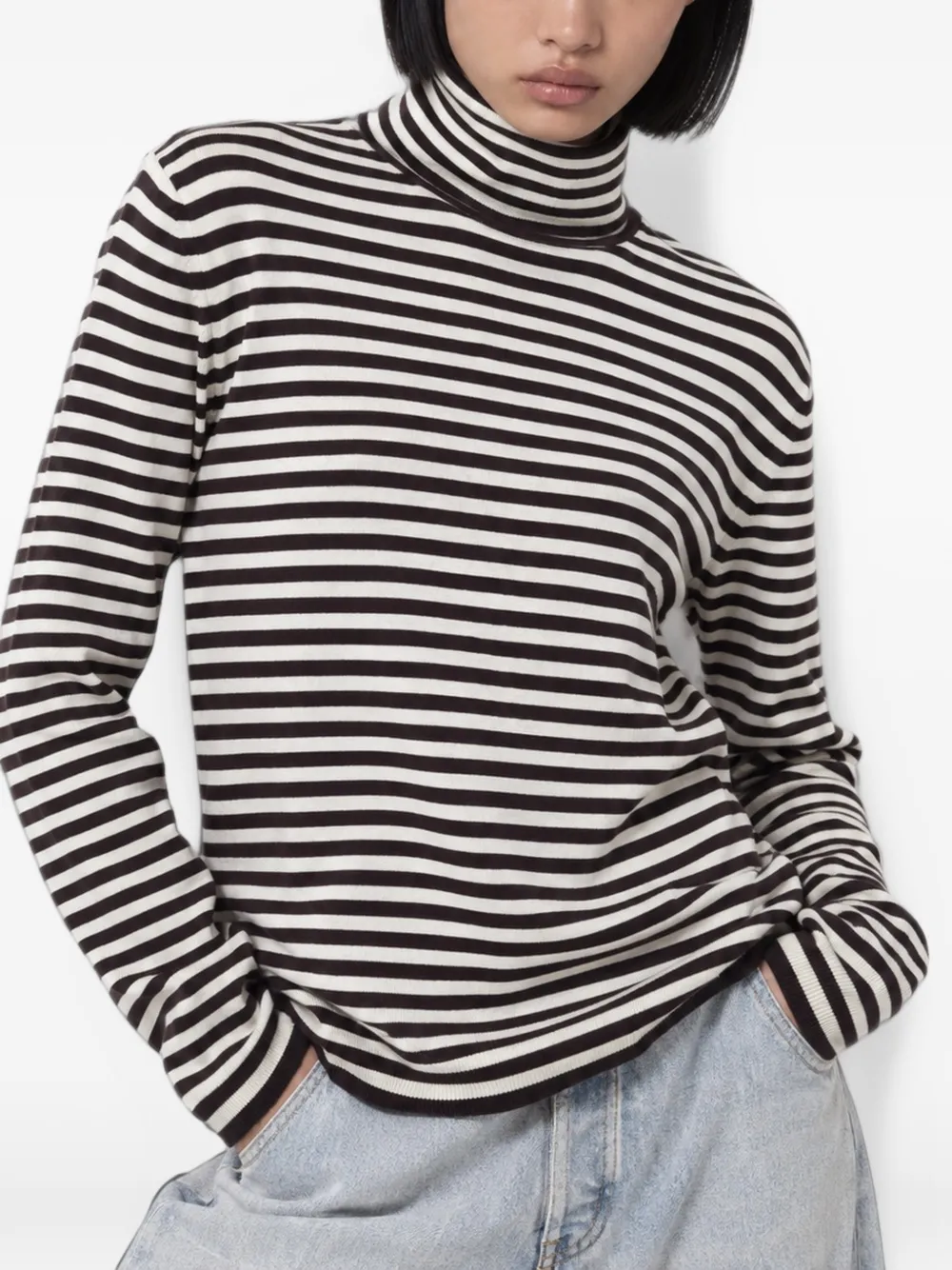 Max Mara Gestreepte coltrui Zwart