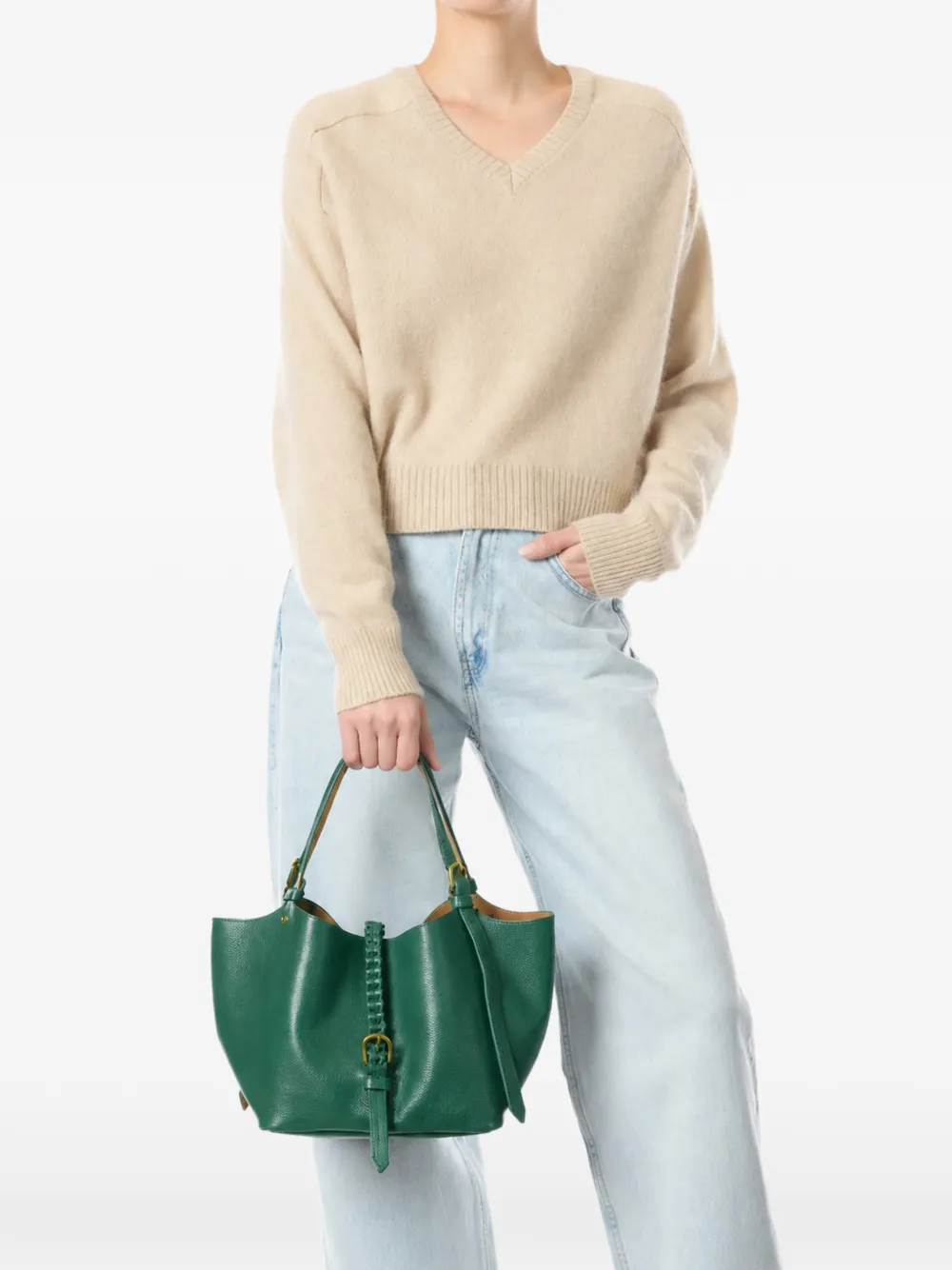 Jérôme Dreyfuss S Joseph braided leather shoulder bag Groen