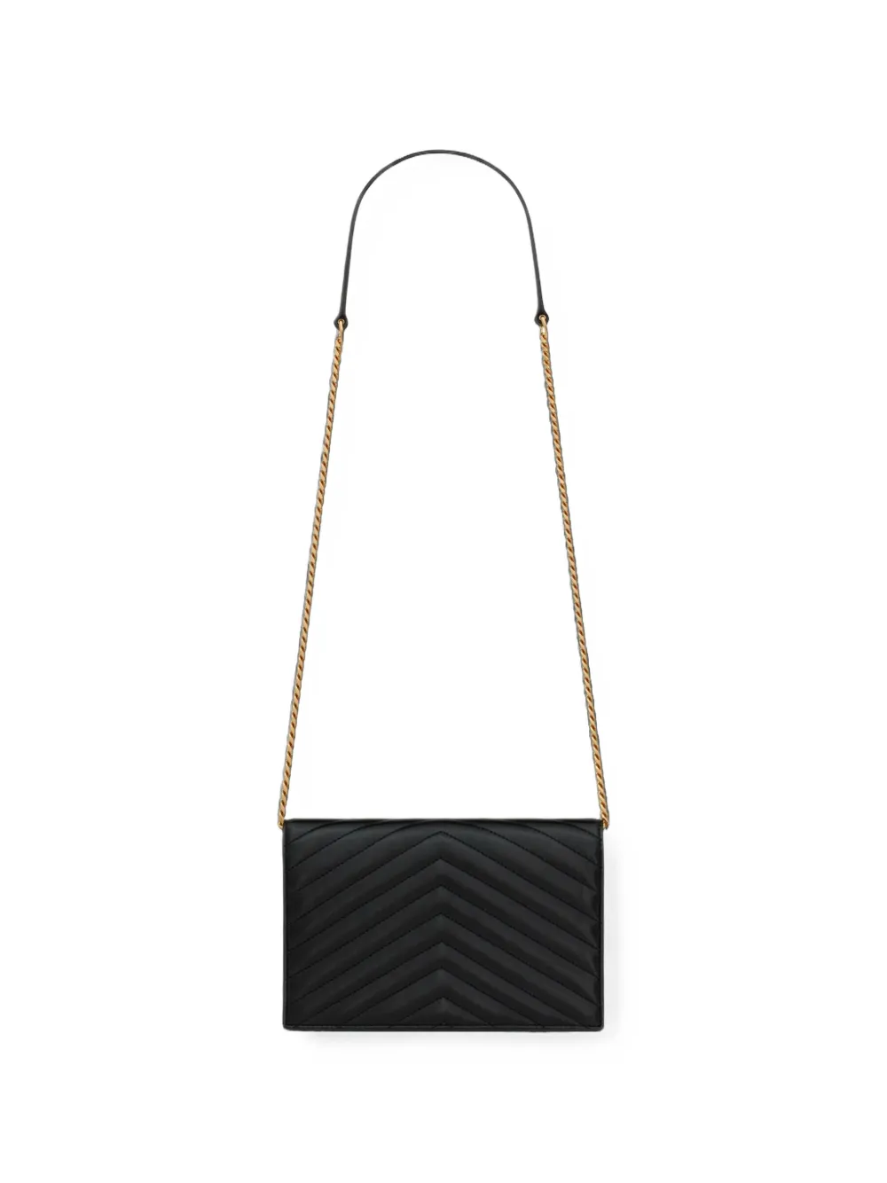 Saint Laurent Cassandre Envelope quilted leather shoulder bag Zwart
