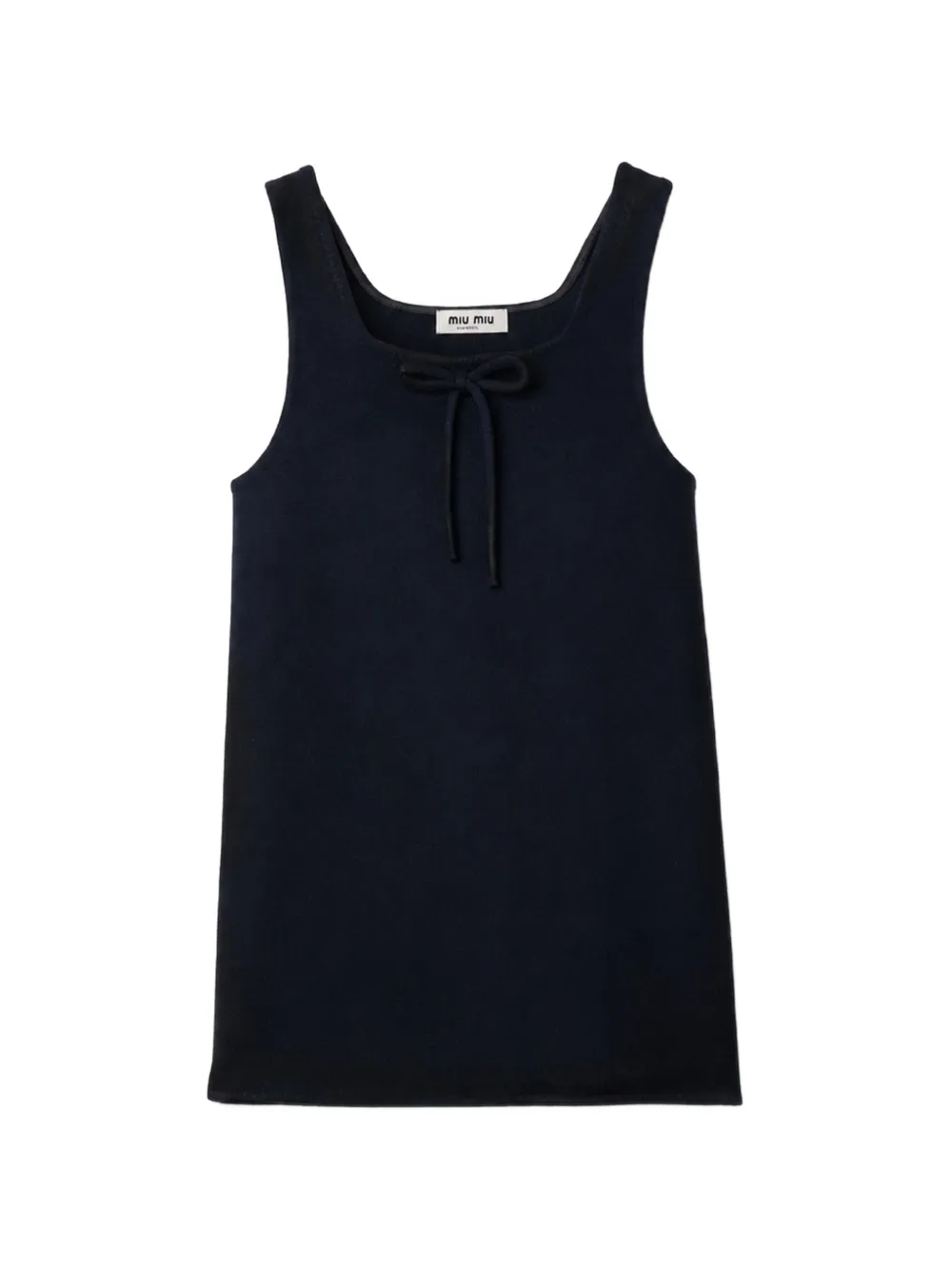 Miu Miu robe en laine à effet ciré - Noir