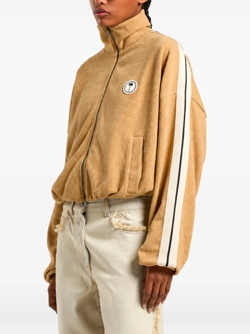 Palm Angels Palm Tree chenille track jacket Beige