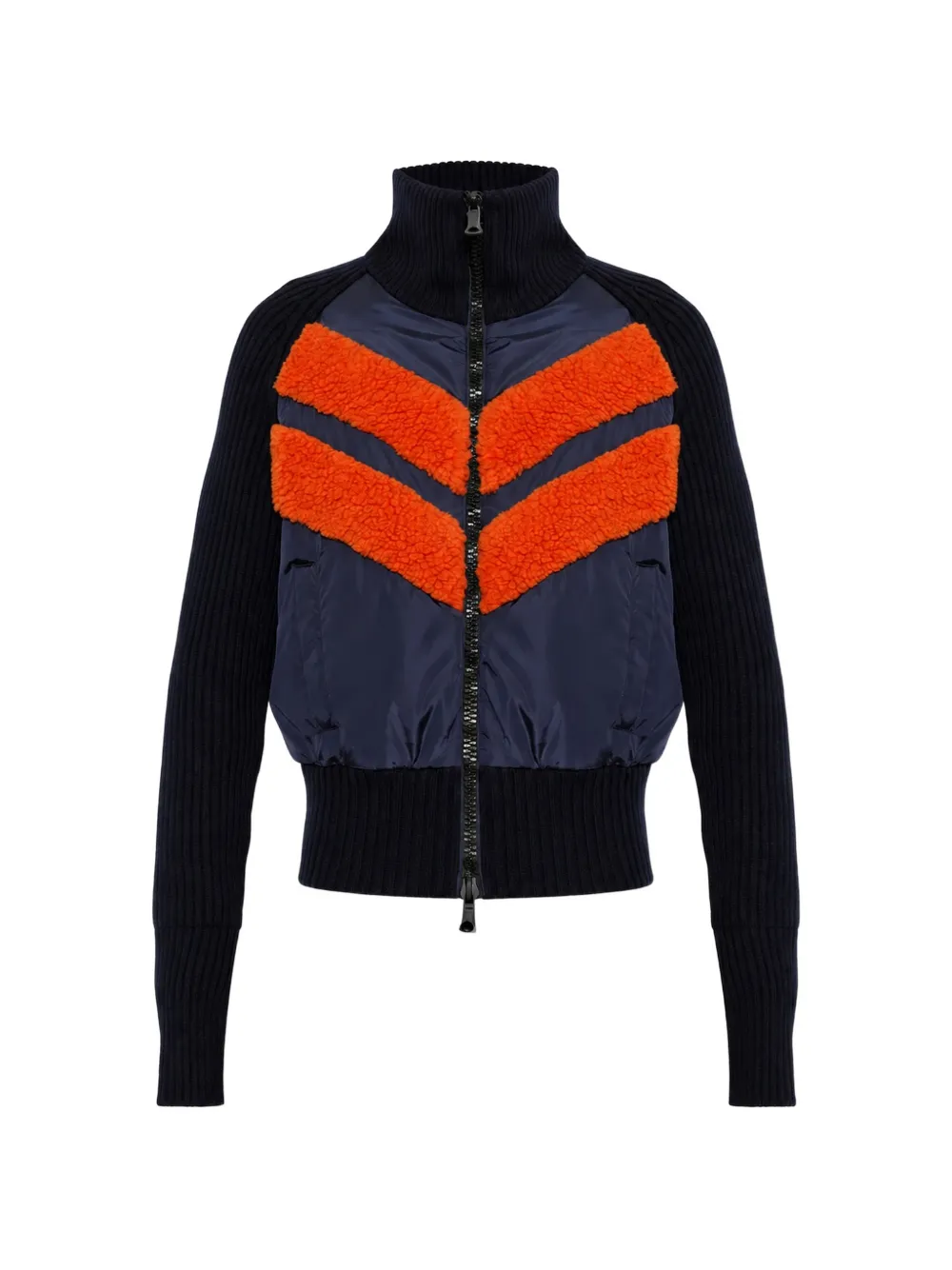 DSQUARED2 chevron-fleece knitted-sleeve jacket