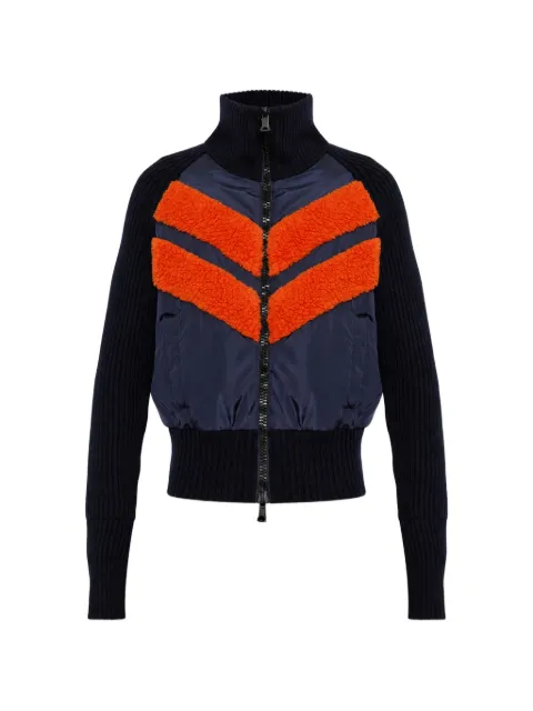 DSQUARED2 chevron-fleece knitted-sleeve jacket