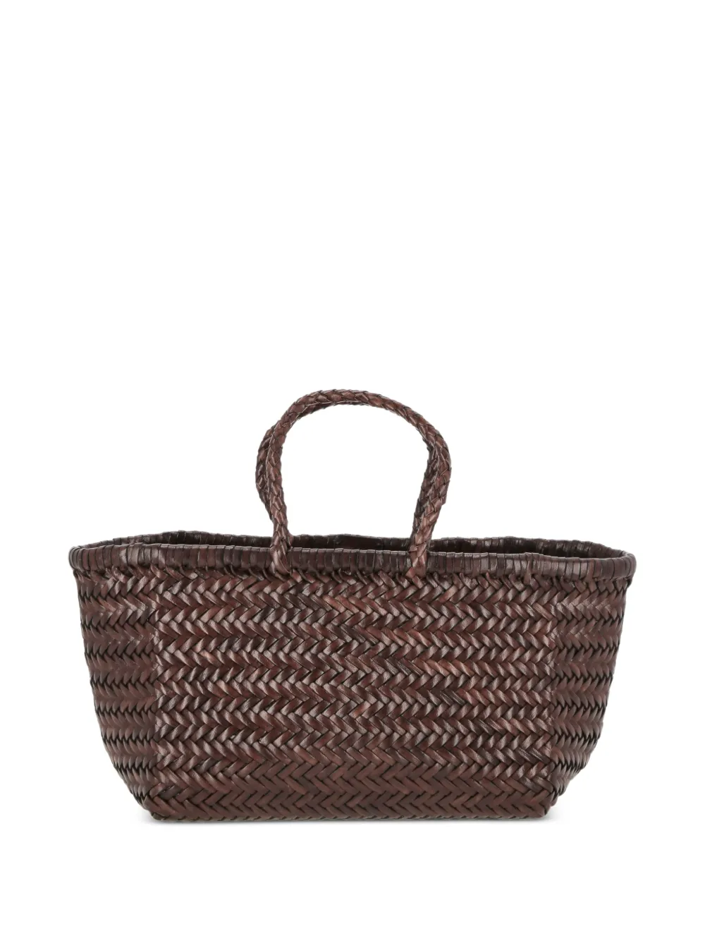 DRAGON DIFFUSION Kleine Triple Jump geweven leren shopper Bruin
