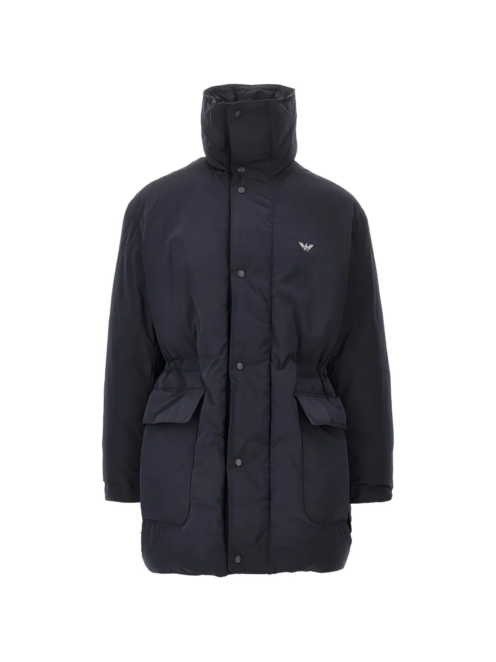 Emporio Armani logo-patch padded parka - Blu