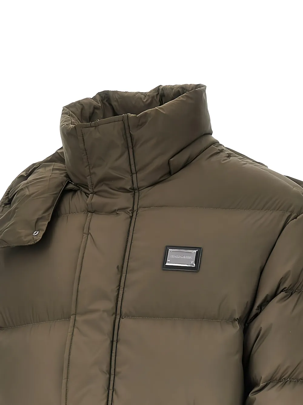 Emporio Armani Gewatteerd jack met logoplakkaat Groen
