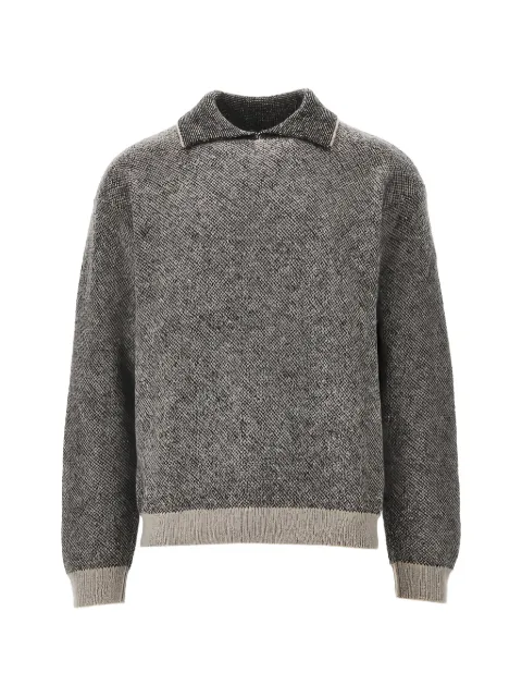 Emporio Armani jacquard-knit piqué sweater
