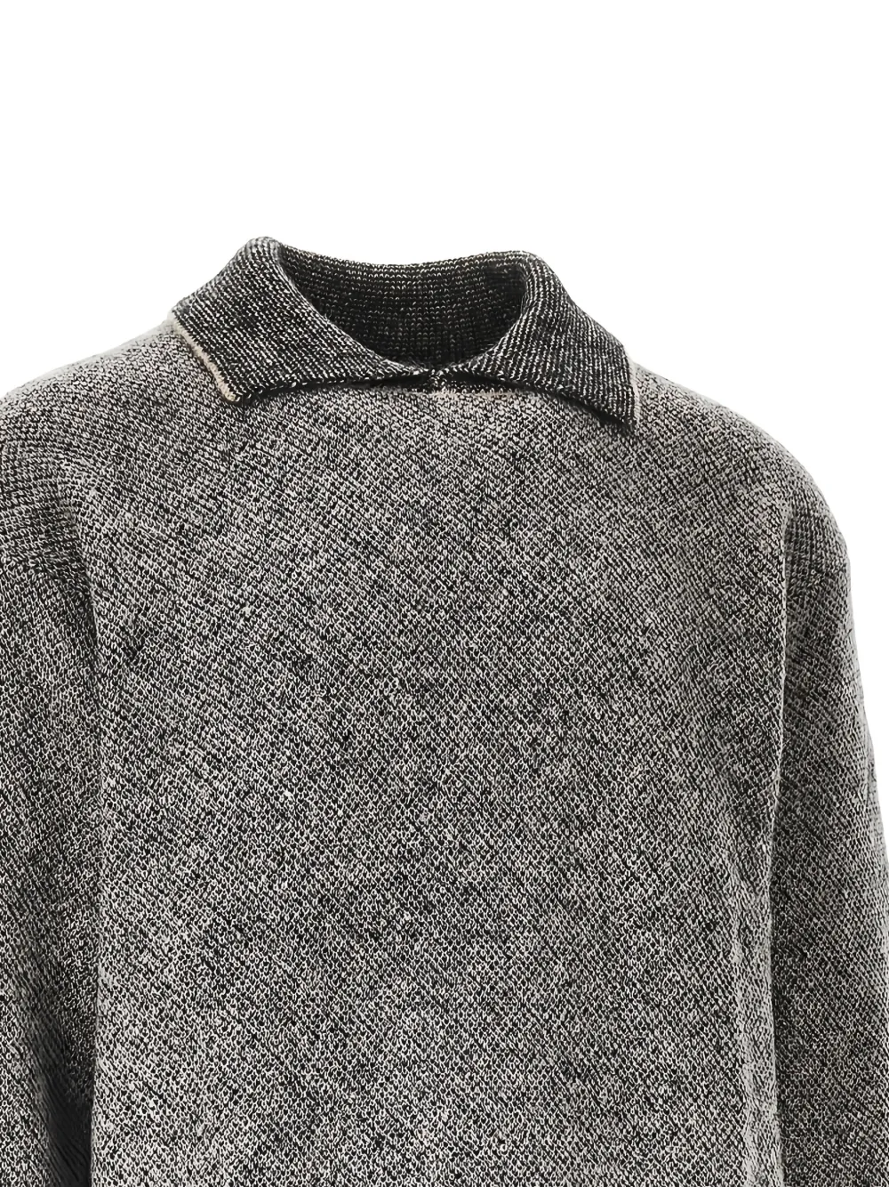 Emporio Armani Piqué gebreide trui met jacquard Grijs