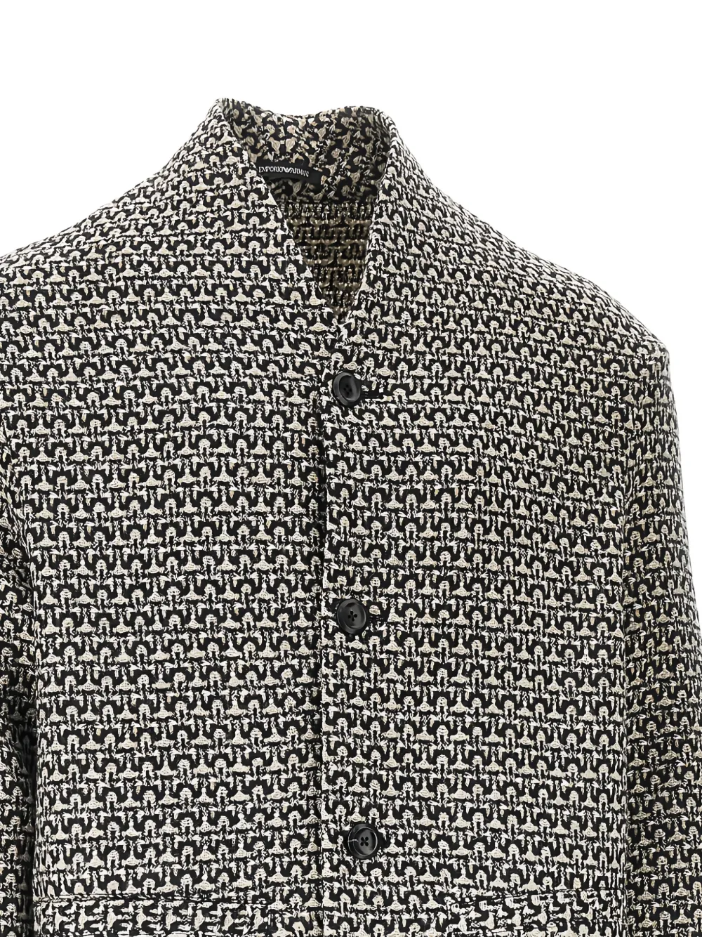 Emporio Armani Vest van scheerwolblend met textuur Zwart