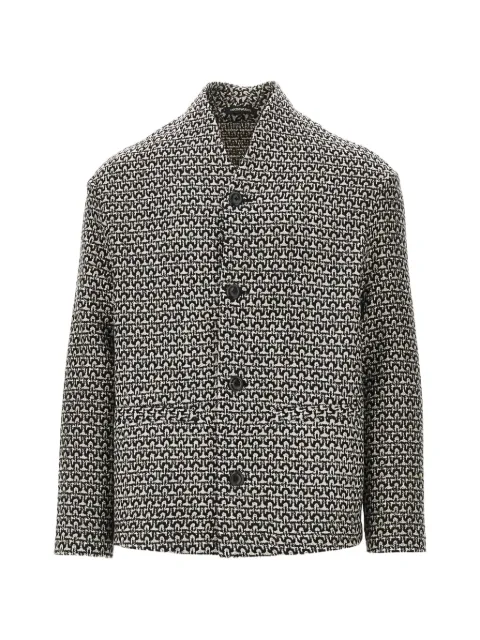 Emporio Armani virgin-wool-blend textured cardigan