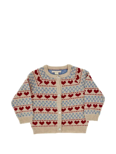 Konges Sløjd Belou heart-intarsia knitted cardigan