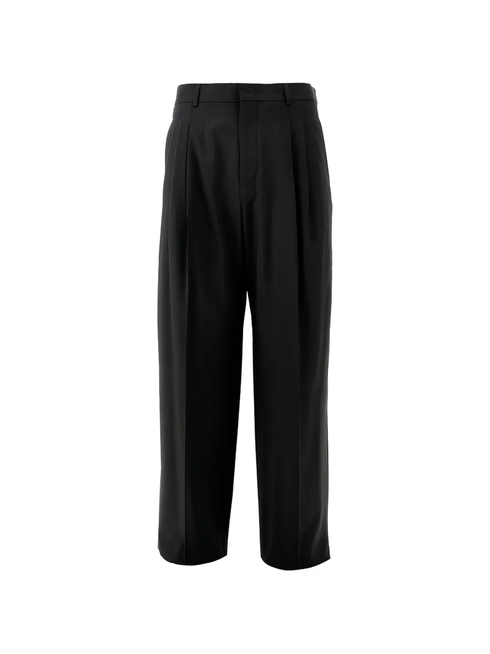 Emporio Armani pantalon droit à design plissé - Noir Emporio Armani pantalon droit à design plissé - Noir