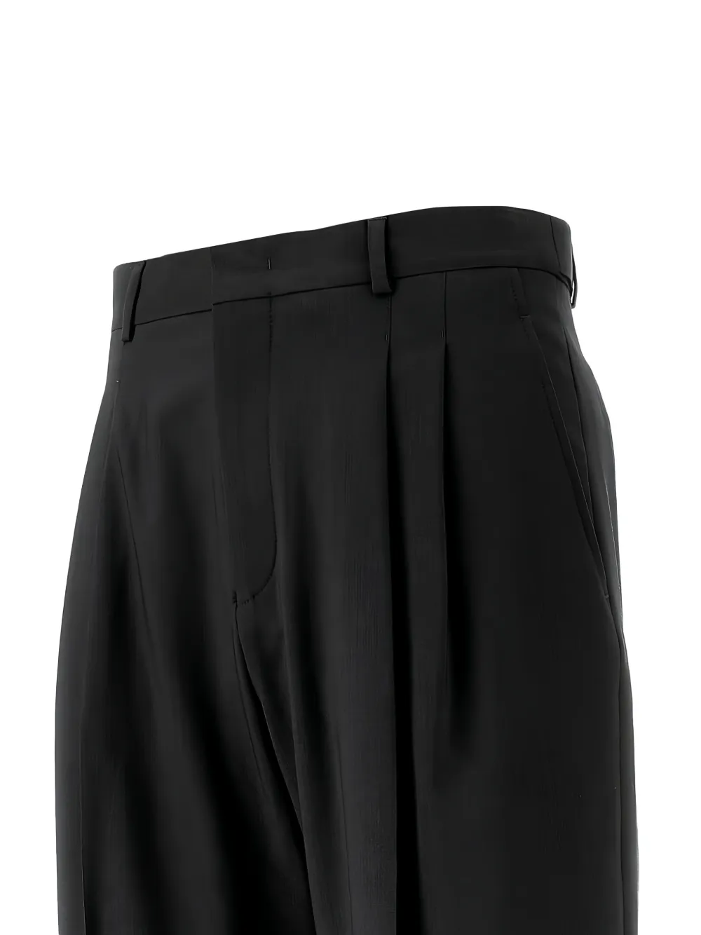 Emporio Armani pleated straight-leg trousers Zwart