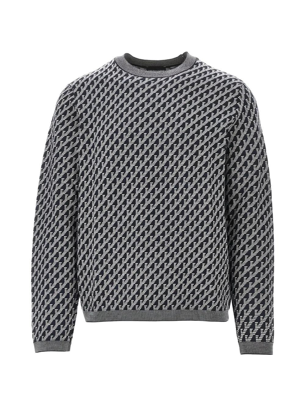 Emporio Armani geometric-pattern virgin wool sweater