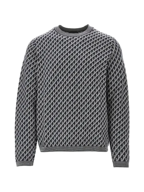 Emporio Armani geometric-pattern virgin wool sweater