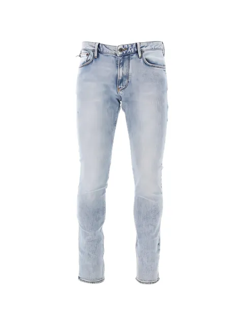 Emporio Armani five-pocket slim fit stone-washed jeans