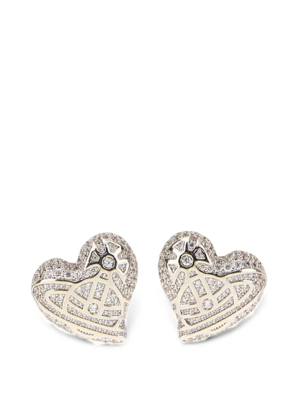Vivienne Westwood Evangeline Orb heart earrings - Silber