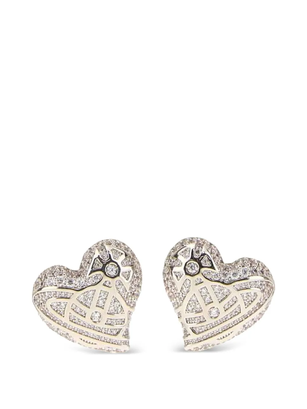 Vivienne Westwood Evangeline Orb heart earrings - Argento