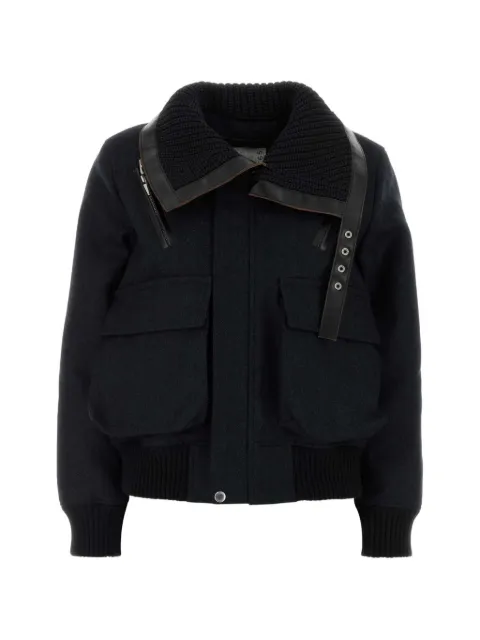 sacai paneled wool puffer jacket