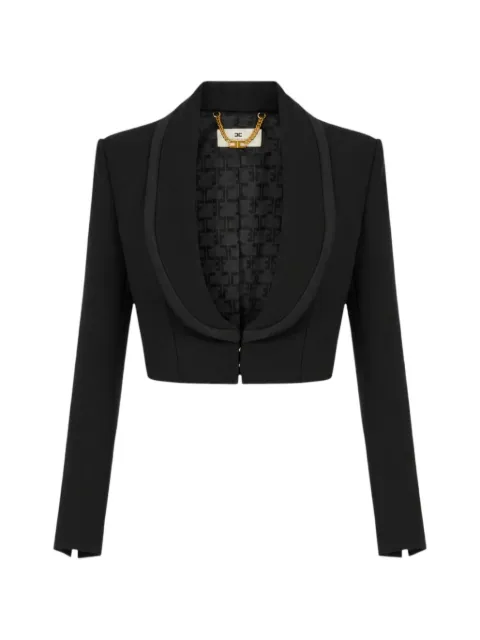 Elisabetta Franchi satin-lapel cropped jacket