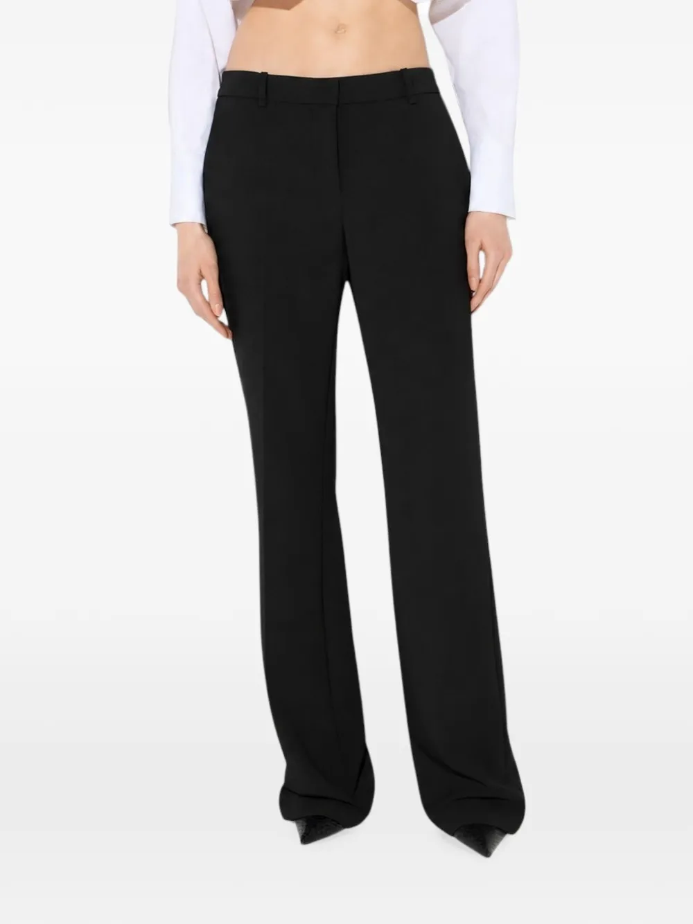 Elisabetta Franchi Lichtgewicht crêpe stoffen broek Zwart