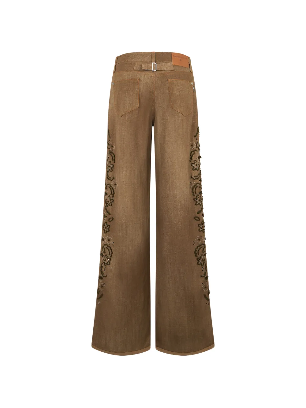 Ermanno Scervino floral-embroidered palazzo pants Bruin